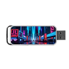 City People Cyberpunk Portable Usb Flash (one Side) by Jancukart