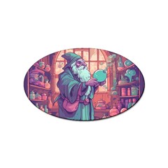 Fantasy Magic Magical Wizard Sticker (oval) by Jancukart