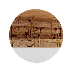 Fantasy Magic Magical Wizard Marble Wood Coaster (round) by Jancukart