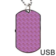 Violet Flowers Dog Tag Usb Flash (one Side) by Sparkle