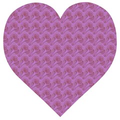 Violet Flowers Wooden Puzzle Heart by Sparkle