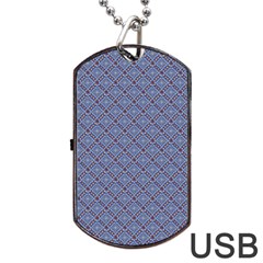 Blue Diamonds Dog Tag Usb Flash (two Sides) by Sparkle