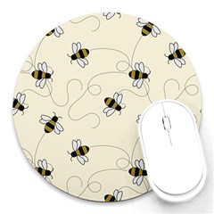 Insects Bees Digital Paper Round Mousepad by Semog4