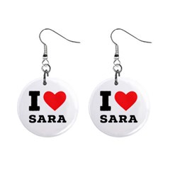 I Love Sara Mini Button Earrings by ilovewhateva