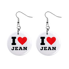 I Love Jean Mini Button Earrings by ilovewhateva