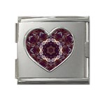 Rosette Kaleidoscope Mosaic Abstract Background Mega Link Heart Italian Charm (18mm) Front