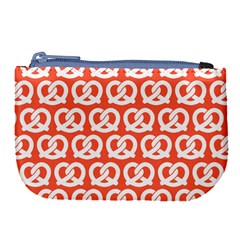 Coral Pretzel Illustrations Pattern Large Coin Purse by GardenOfOphir