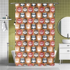 Colorful Whimsical Owl Pattern Shower Curtain 48  X 72  (small)  by GardenOfOphir