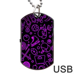 Telegram Pattern Art Patterns Dog Tag Usb Flash (one Side) by Jancukart