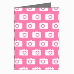 Pink Modern Chic Vector Camera Illustration Pattern Greeting Cards (pkg Of 8) by GardenOfOphir