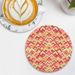 Trendy Chic Modern Chevron Pattern Uv Print Round Tile Coaster by GardenOfOphir