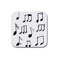 Music Is The Answer Phrase Concept Graphic Rubber Coaster (square) by dflcprintsclothing