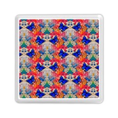 Butterflies Blue Pattern Girly Memory Card Reader (square) by Jancukart