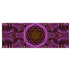 Rosette Mosaic Kaleidoscope Abstract Background Banner And Sign 8  X 3  by Jancukart