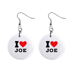 I Love Joe Mini Button Earrings by ilovewhateva