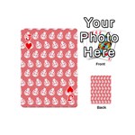 Coral And White Lady Bug Pattern Playing Cards 54 Designs (Mini) Front - HeartJ