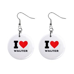 I Love Walter Mini Button Earrings by ilovewhateva