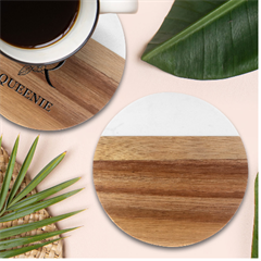 Background-102 Marble Wood Coaster (round) by nateshop