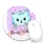 Cat Valentine-s Day Valentine Round Mousepad Front