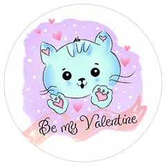 Cat Valentine-s Day Valentine Round Trivet by Semog4