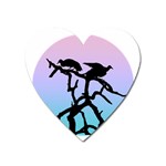 Birds Bird Vultures Tree Branches Heart Magnet Front