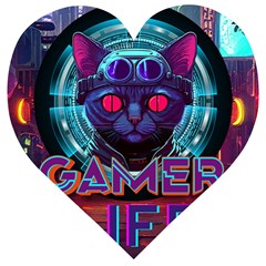 Gamer Life Wooden Puzzle Heart by minxprints