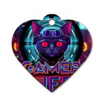 Gamer Life Dog Tag Heart (Two Sides) Front