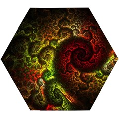 Green And Red Lights Wallpaper Fractal Digital Art Artwork Wooden Puzzle Hexagon by Semog4