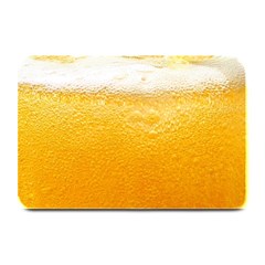 Texture Pattern Macro Glass Of Beer Foam White Yellow Plate Mats by Semog4