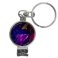 Colorful Abstract Background Creative Digital Art Colorful Geometric Artwork Nail Clippers Key Chain by Semog4