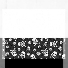 Skull Crossbones Seamless Pattern Holiday-halloween-wallpaper Wrapping Packing Backdrop Rectangular Jigsaw Puzzl by Ravend