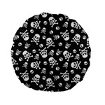 Skull Crossbones Seamless Pattern Holiday-halloween-wallpaper Wrapping Packing Backdrop Standard 15  Premium Flano Round Cushions Front