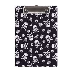 Skull Crossbones Seamless Pattern Holiday-halloween-wallpaper Wrapping Packing Backdrop A5 Acrylic Clipboard by Ravend