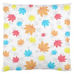 Leaves-141 Large Premium Plush Fleece Cushion Case (two Sides) by nateshop