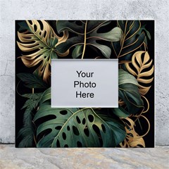 Tropical Leaves Leaf Foliage Monstera Nature Home White Wall Photo Frame 5  X 7  by Jancukart