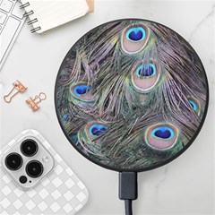 Peacock Feathers Peacock Bird Feathers Wireless Fast Charger(black) by Jancukart