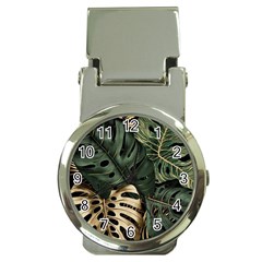 Tropical Leaves Foliage Monstera Nature Home Art Money Clip Watches by Jancukart