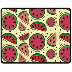 Watermelon Pattern Slices Fruit Two Sides Fleece Blanket (medium) by Semog4