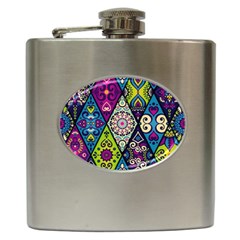 Ethnic Pattern Abstract Hip Flask (6 Oz) by Semog4