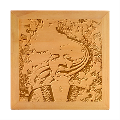 Psychedelic Rock Jimi Hendrix Wood Photo Frame Cube by Semog4