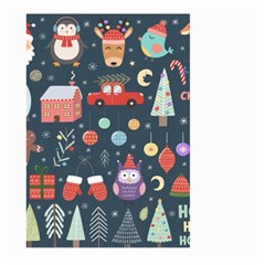 Vector Set Cute Christmas Elements Santa Penguin Deer Bear Fox Owl Trees Snowman Bird Angel More Large Garden Flag (two Sides) by Semog4