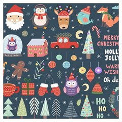 Vector Set Cute Christmas Elements Santa Penguin Deer Bear Fox Owl Trees Snowman Bird Angel More Lightweight Scarf  by Semog4