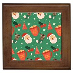 Colorful Funny Christmas Pattern Framed Tile by Semog4