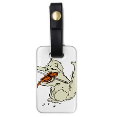 Cat Playing The Violin Art Luggage Tag (one Side) by oldshool