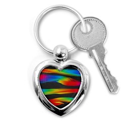 Colorful Background Key Chain (heart) by Semog4