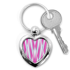 Geometric-3d-design-pattern-pink Key Chain (heart) by Semog4