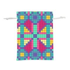 Checkerboard-squares-abstract--- Lightweight Drawstring Pouch (m) by Semog4