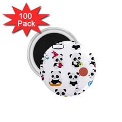 Playing Pandas Cartoons 1 75  Magnets (100 Pack)  by Semog4