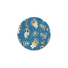 Seamless Pattern Funny Astronaut Outer Space Transportation Golf Ball Marker (4 Pack) by Semog4