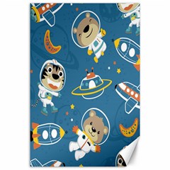 Seamless Pattern Funny Astronaut Outer Space Transportation Canvas 24  X 36  by Semog4